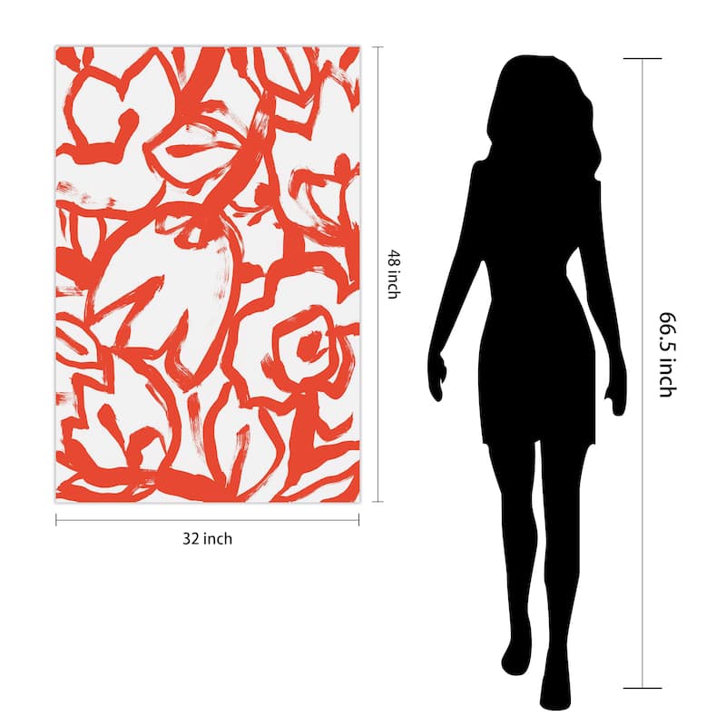 Empire Art Direct Scarlet Blooms I Floral Printed Tempered Glass Wall Art