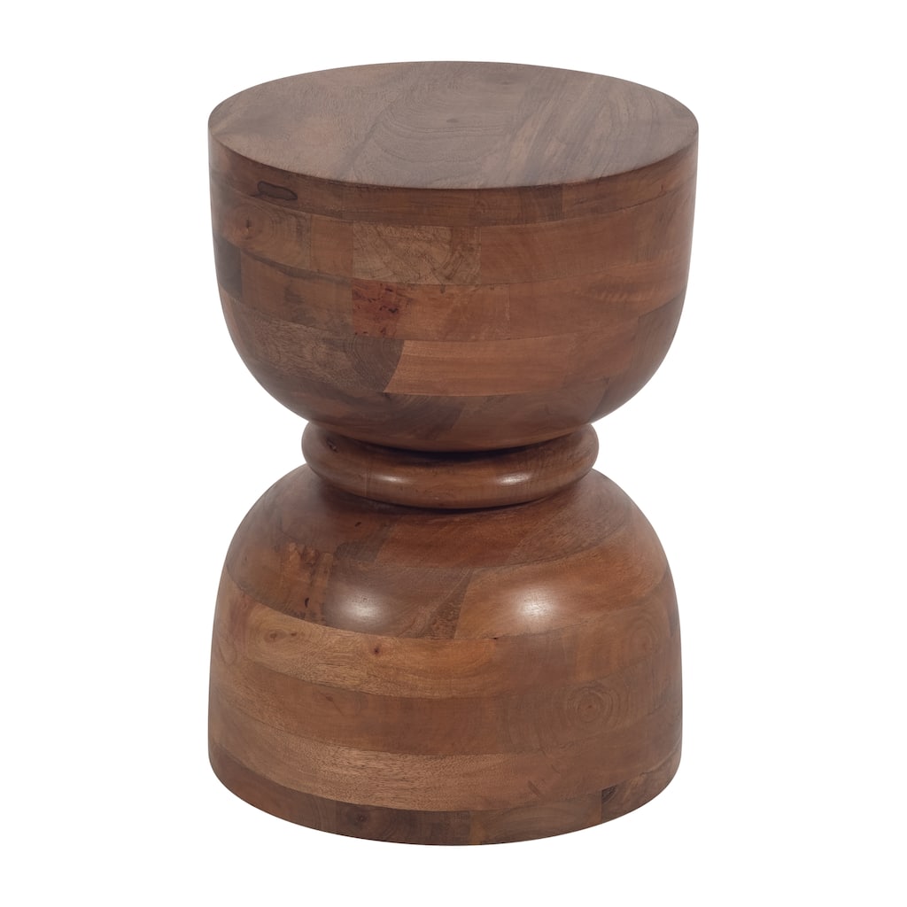 Sagebrook Home Mango Wood Accent Table with Hourglass Design Wood - 13" x 13" x 18"