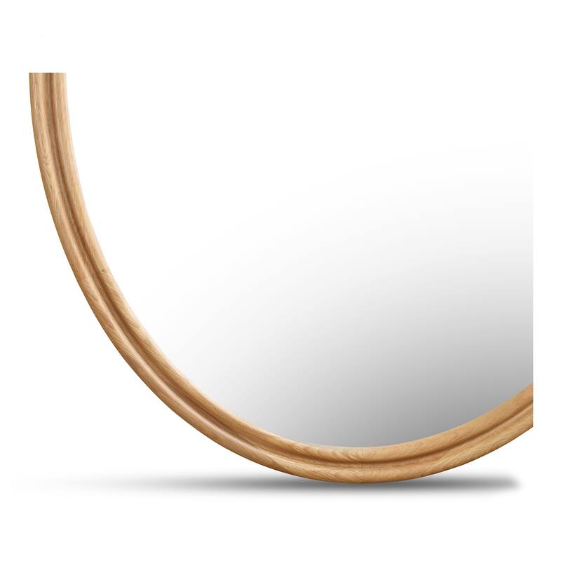 NADAAL STUDIOS Olyen Mirror, Oval Solid Walnut Frame with Double Edge Detail, Natural Walnut