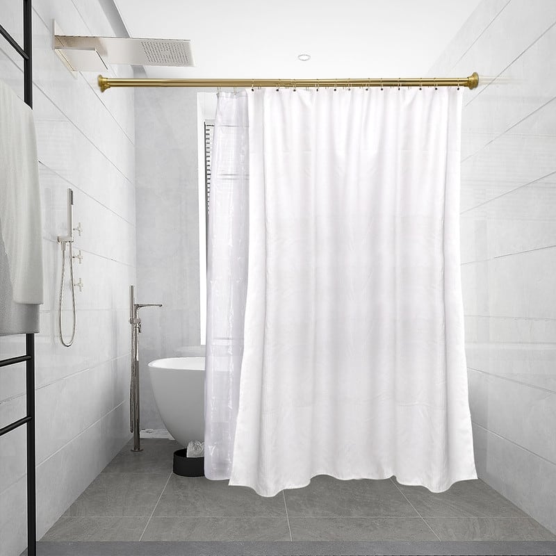 Utopia Alley Adjustable 72-Inch Double Shower Curtain Tension Rods - Rust-Proof Aluminum with Rubber End Cap