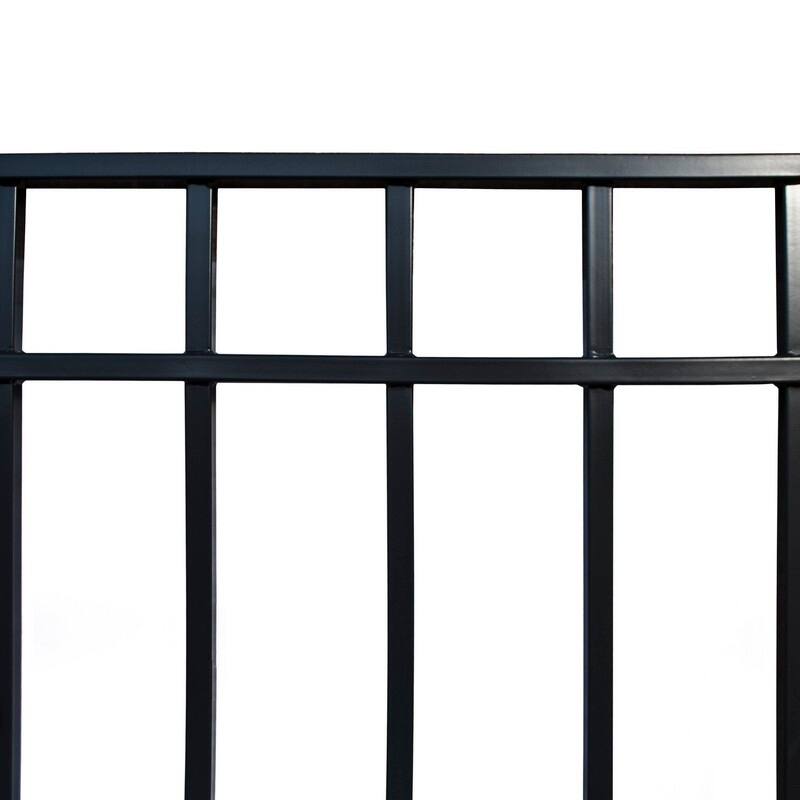 ALEKO Madrid Style 12 ft Steel Dual Black Driveway Gate with Pedestrian Gate