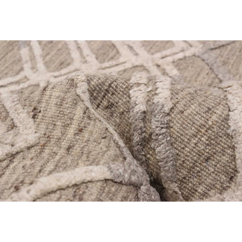 ECARPETGALLERY Hand-knotted Tangier Taupe Wool Rug - 5'2 x 7'11