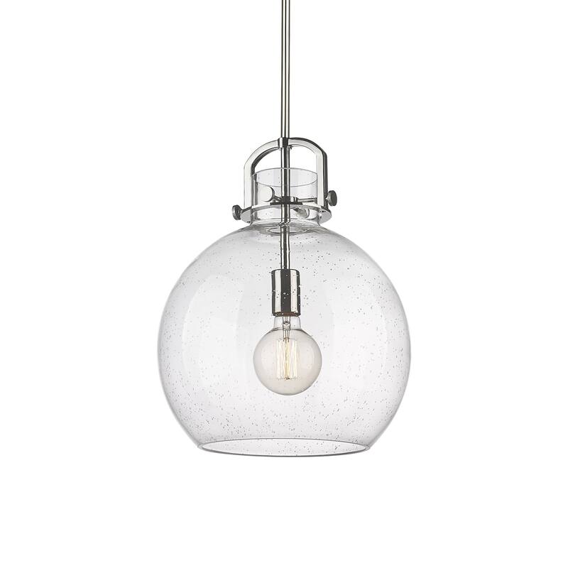 Innovations Lighting 410-1SL-20-14 Newton Sphere Pendant Newton Sphere - Polished Nickel / Seedy