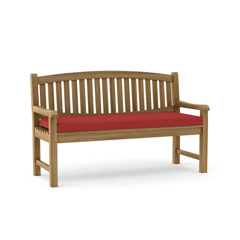 Kingston Teak Outdoor Bench - N/A - Cast Pomegranate