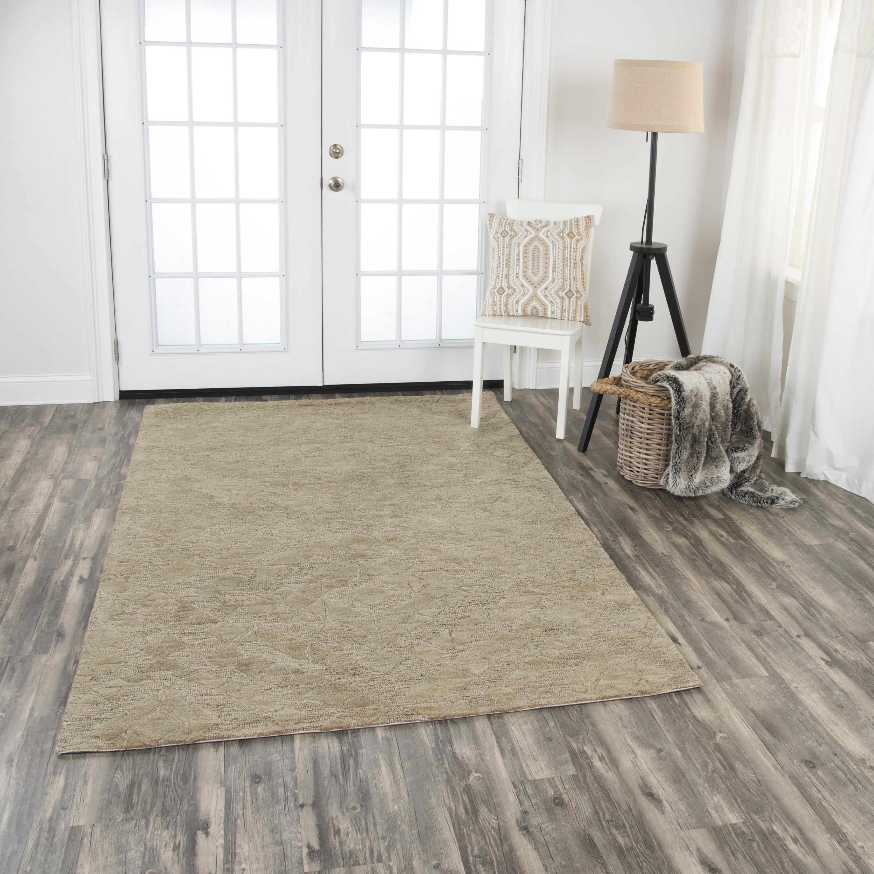 Alora Decor Emerson Neutral Beige Diamond Hand-tufted Wool Rug