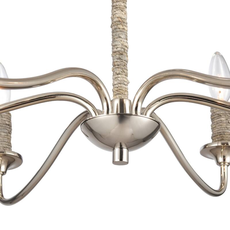 Elk Home Abaca Polished Nickel Finish 6 Light Chandelier - 6-Light