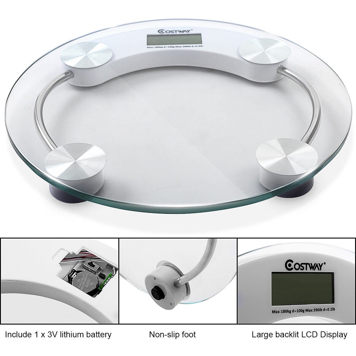 Shop 396 Lb Personal Bathroom Round Digital Weight Scale Overstock 28421596