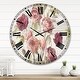 preview thumbnail 7 of 9, Designart 'French Roses I' Farmhouse Large Wall CLock