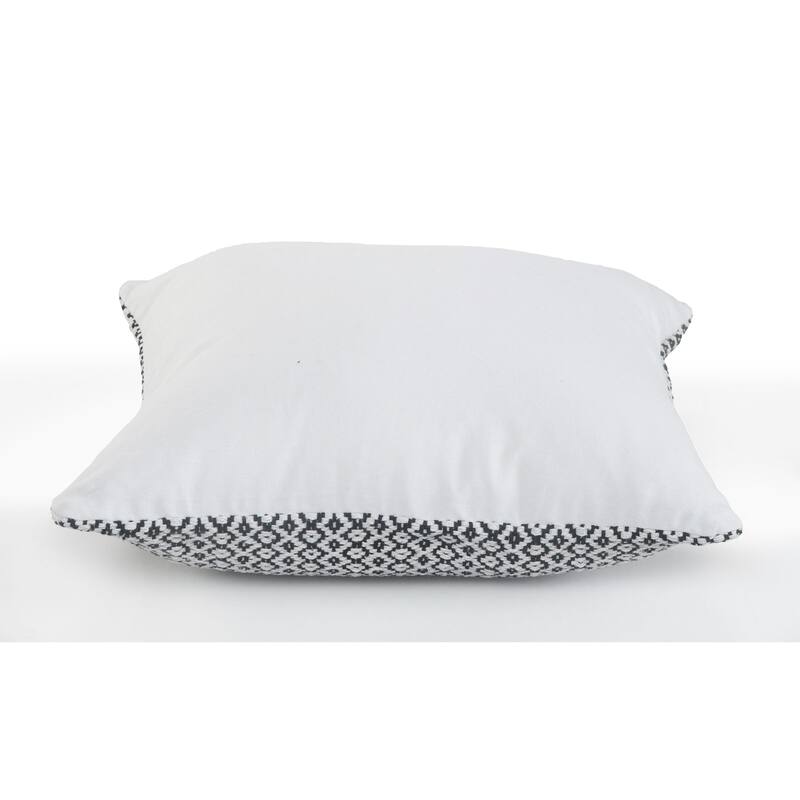 18" Black and White Bustling Geometric Square Throw Pillow