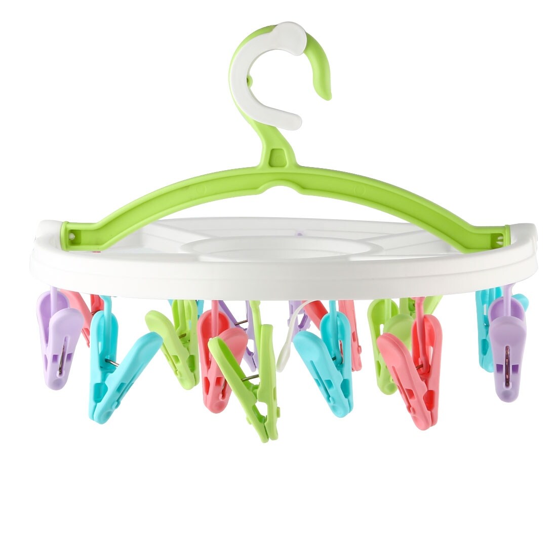 Home Bathroom Plastic 16 Clips Swivel Hook Clothes Underwear Socks Hanger Rack Colorful On Sale Overstock 19894314