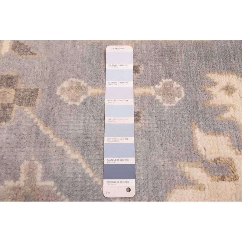 ECARPETGALLERY Hand-knotted Royal Oushak Light Denim Blue Wool Rug - 9'1 x 12'0
