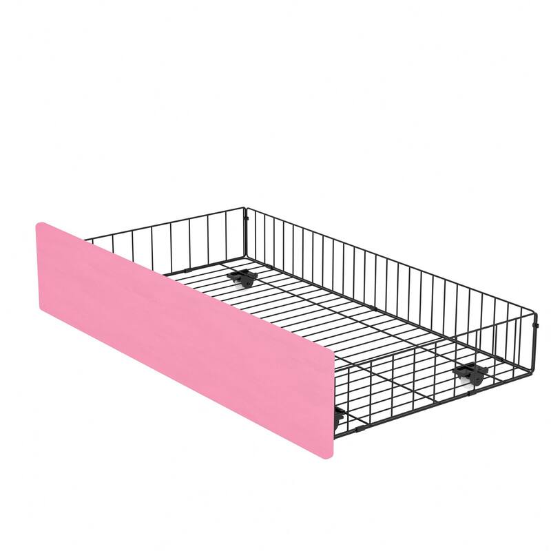 VECELO 2-Pack Kid Bed Frame Set Twin Size Platform Bed with Adjustable Upholstered Headboard Storage Drawer No Box Spring Needed