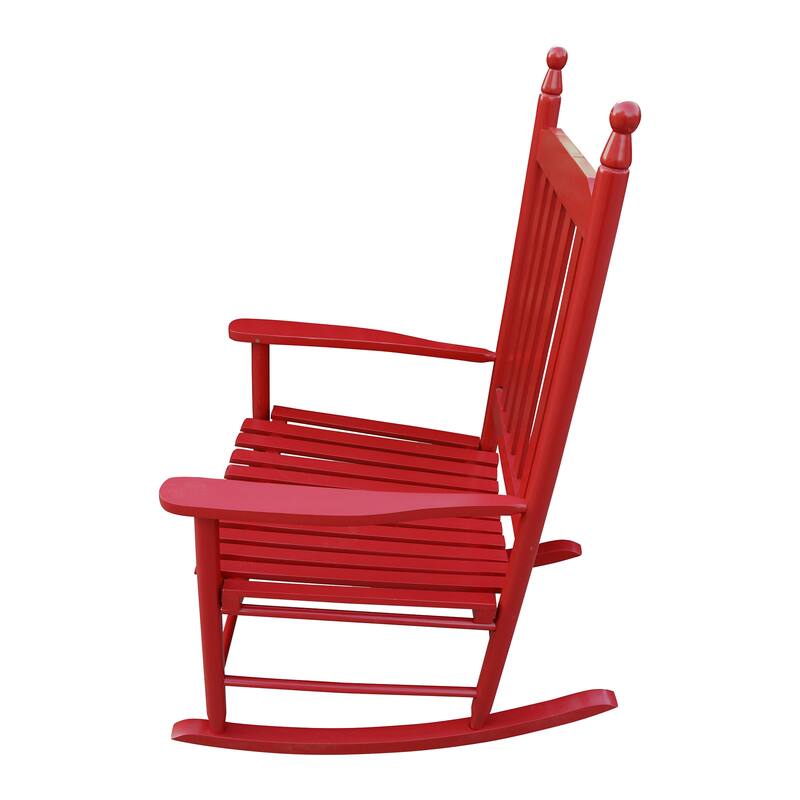 Wooden Porch Rocker Chair with Comfortable Backrest Inclination,Solid Fir Wood,for Backyard, Porch and Patio