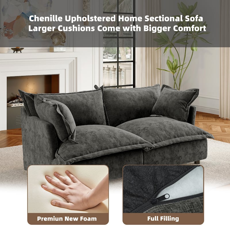 Cloud Chenille Upholstered Modular Sectional Sofa