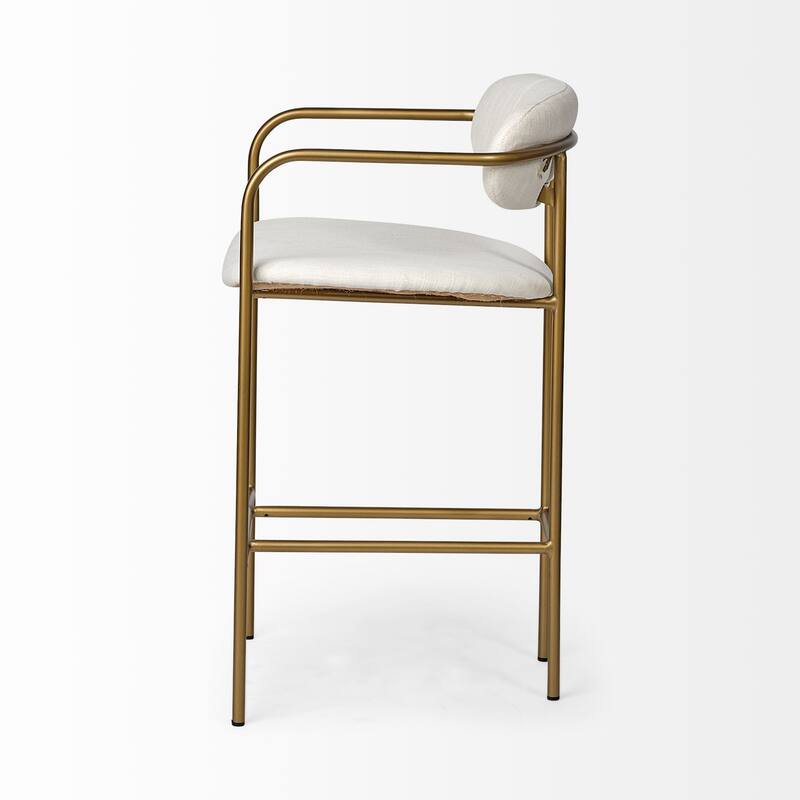 Parker Cream Fabric Seat with Gold Metal Frame Counter Stool