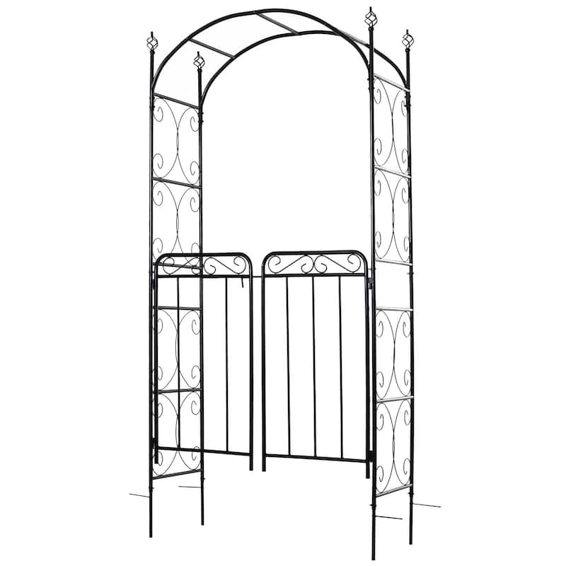 Outsunny Decorative Garden Trellis with Two Latched Doors for Climbing Vines & Weddings