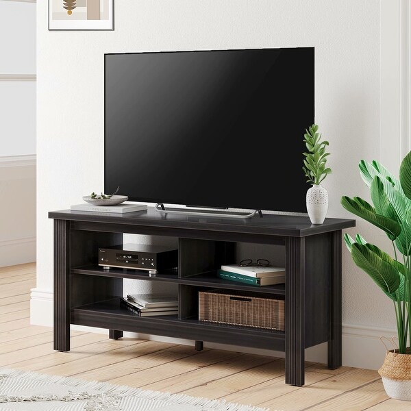 TV Stand Console Media Cabinet Table Entertainment Center Wood Storage Bins 