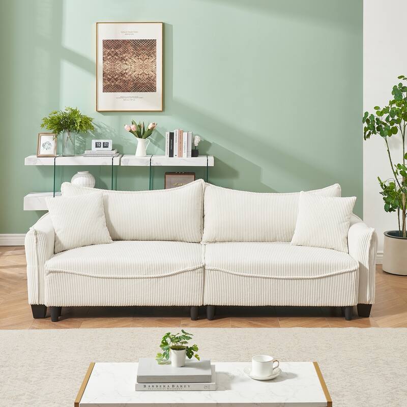Sofa can be Converted into A Sofa Bed with Two Throw Pillows