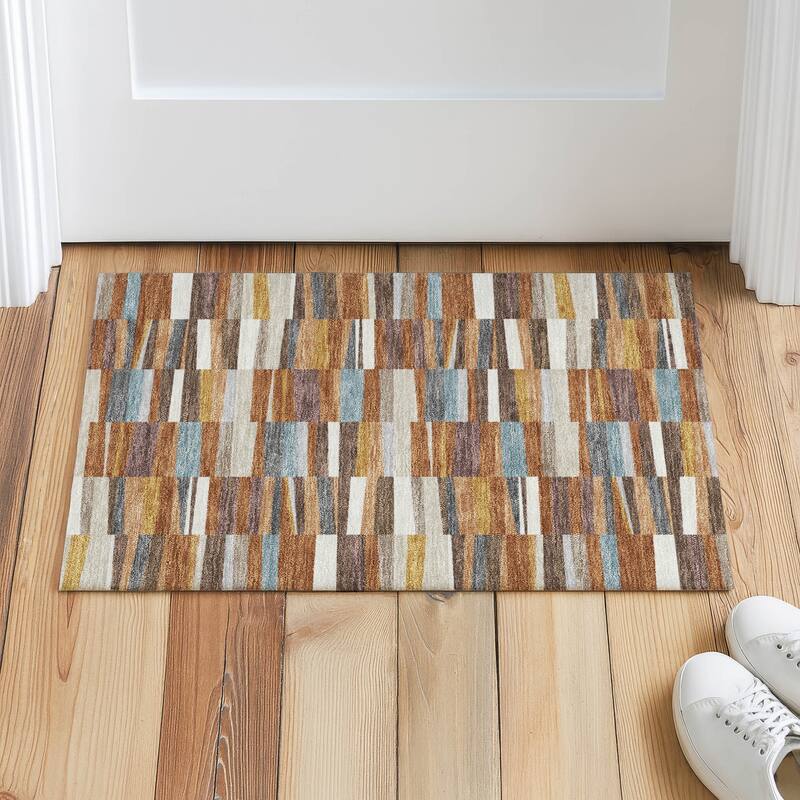 Machine Washable Indoor/ Outdoor Modern Antonito Chantille Rug