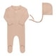 preview thumbnail 3 of 11, Ely's & Co. Heart and Star Button Pointelle Collection - Footie + Bonnet Pink Heart - 1 Month