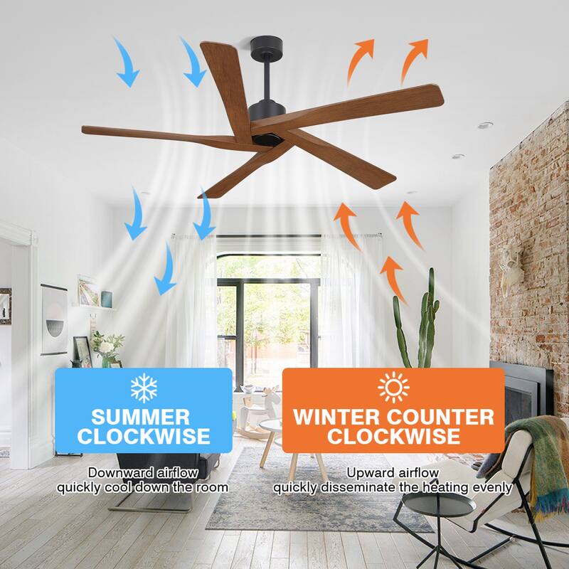 WINGBO 54 inch 5 ABS Blades DC Motor Indoor Ceiling Fan with Remote Control
