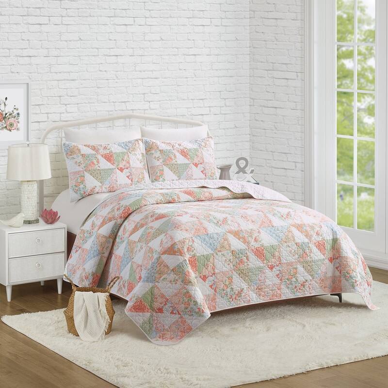 Coventry Patchwork Printed Quilt Set - Twin