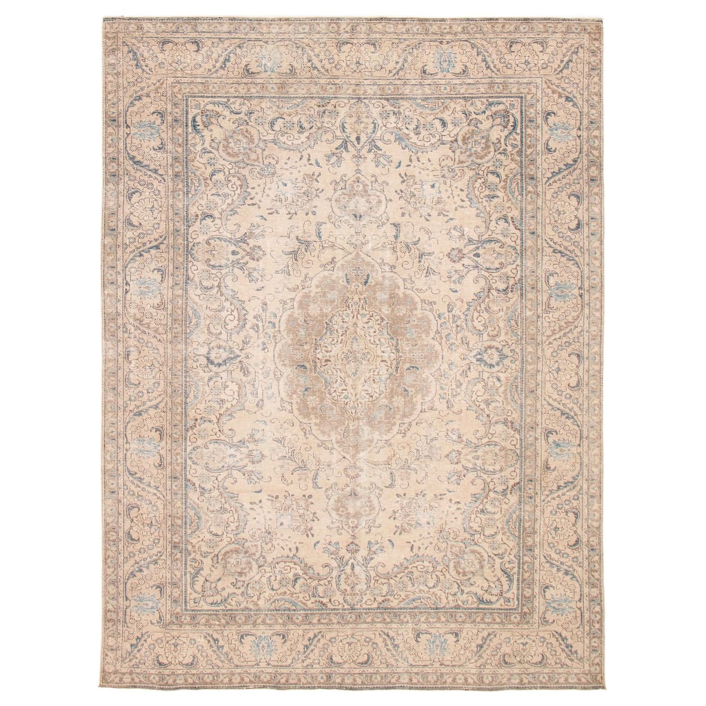ECARPETGALLERY Hand-knotted Antalya Vintage Beige Wool Rug - 8'4 x 11'5