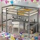 preview thumbnail 21 of 38, Twin Loft Wood Bed.Under-bed Built-in Desk and Storage Cabinet,Classic Wooden Bed Down Table Grey