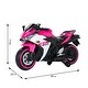preview thumbnail 10 of 24, Christmas Gift 12V Electric Motorcycle for Kids, Lighting Wheels, Music, and Training Wheels Pink