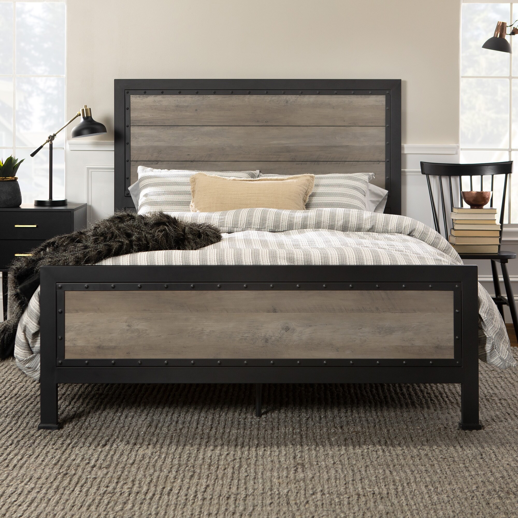 lofted queen bed frame