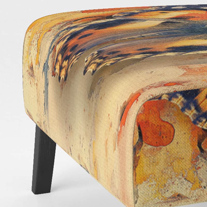 Designart "Orange Buttlerfly In Watercolor" Upholstered Floral Accent Chair - Traditional Arm Chair For Living Room