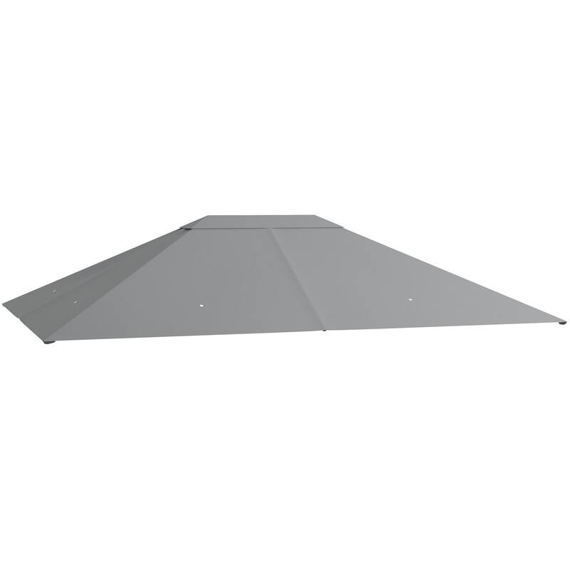 10' x 13' Gazebo Canopy Replacement with Vents and Drain Holes, Light Gray - Grey