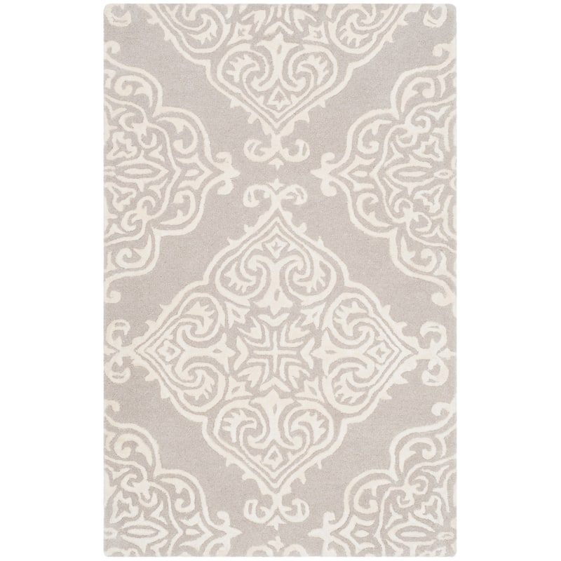 SAFAVIEH Handmade Glamour Graca Modern Viscose Rug - 2' x 3' - Silver/Ivory