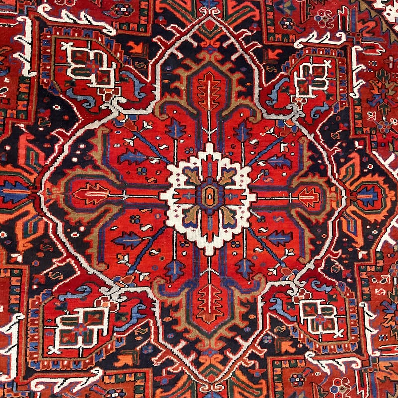 HERAT ORIENTAL Handmade Fine Persian Heriz Wool Rug - 7'7" x 11'3"