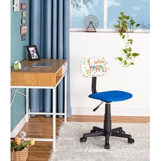 Kids Rolling Drawing Desk & Chair Set Colorful Rotating Upholstered Student Office Computer Chair for Children