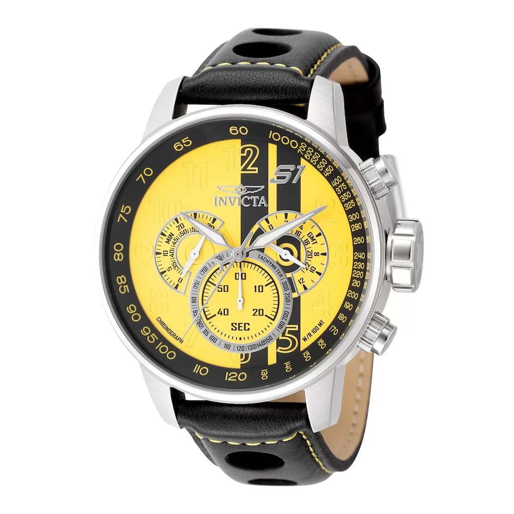Invicta Men's 48616 S1 Rally Quartz VD54 Yellow, Black Dial Watch