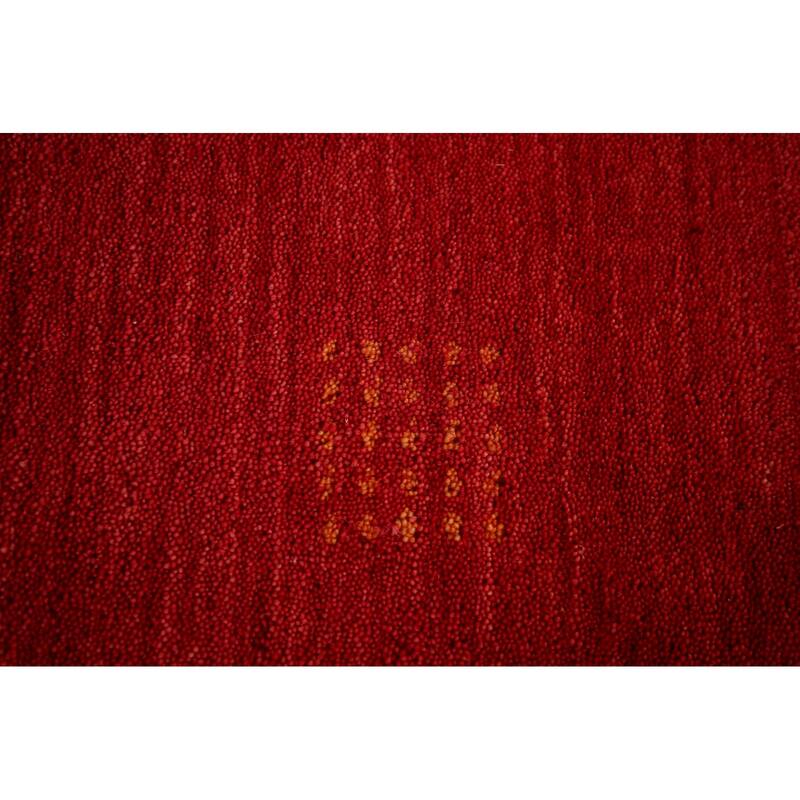 Striped Gabbeh Indian Area Rug Handmade Oriental Beige Wool Carpet - 8'4" x 9'8"