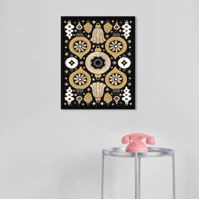 Wynwood Studio Canvas Holiday and Seasonal Beautiful Glam Ornaments Black Glam Wall Art Canvas Print