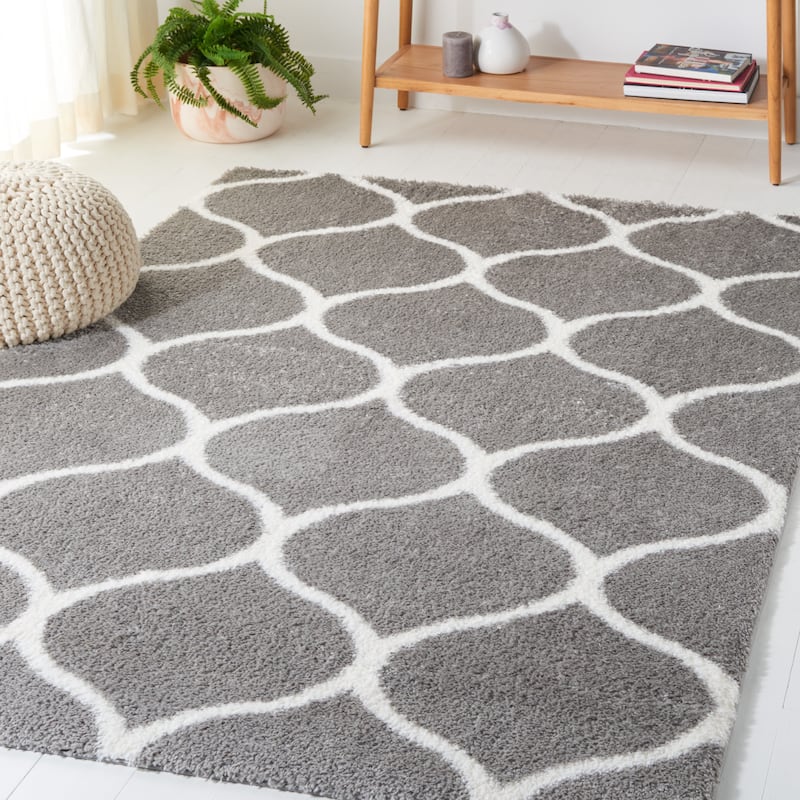 SAFAVIEH, Tahoe Shag Lisl Trellis 1.2-inch Thick Rug - 9' x 12'