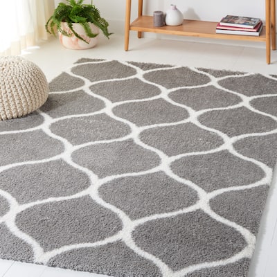 SAFAVIEH, Tahoe Shag Lisl Trellis 1.2-inch Thick Rug - 9' x 12'