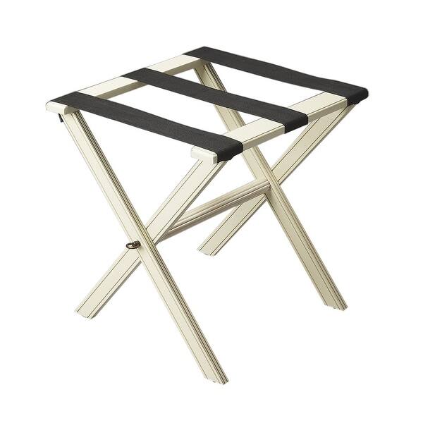 Offex Transitional Cottage White Finish Luggage Rack - White
