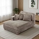 preview thumbnail 135 of 150, 42" W Plush Corduroy Upholstered Chaise Lounge Sleeper for Living