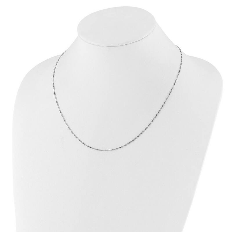 Curata 925 Sterling Silver Adjustable 1.55mm Figaro Chain Necklace