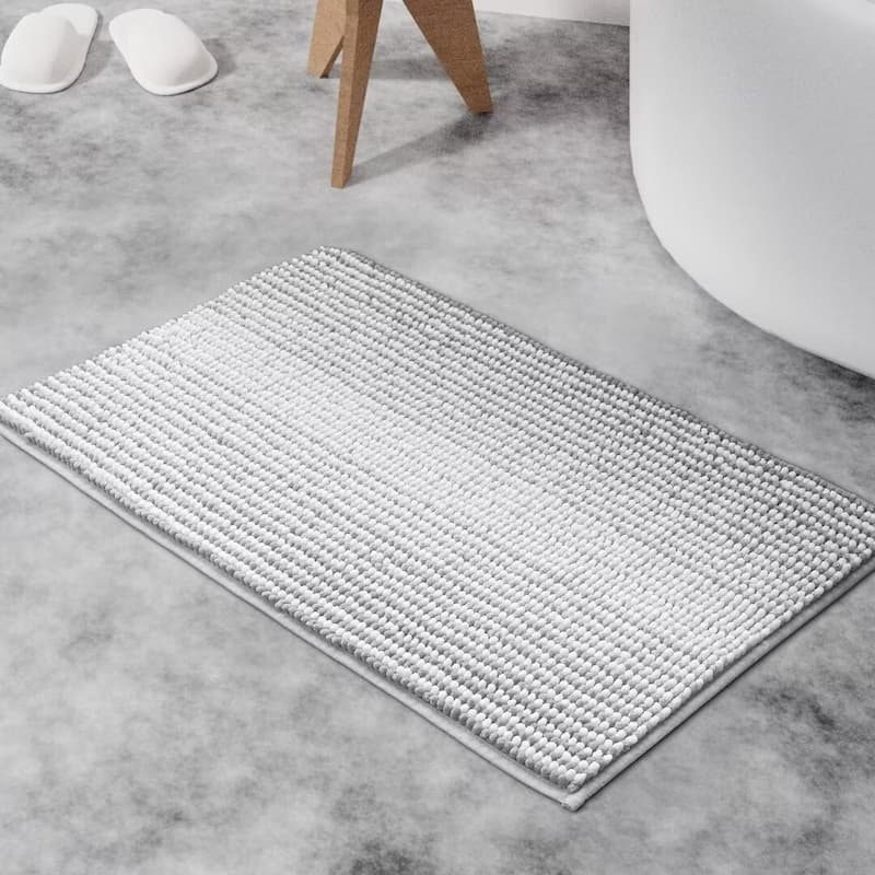 Ombre Chenille Non-Slip Bath Rug - 20"Wx32"L - Grey