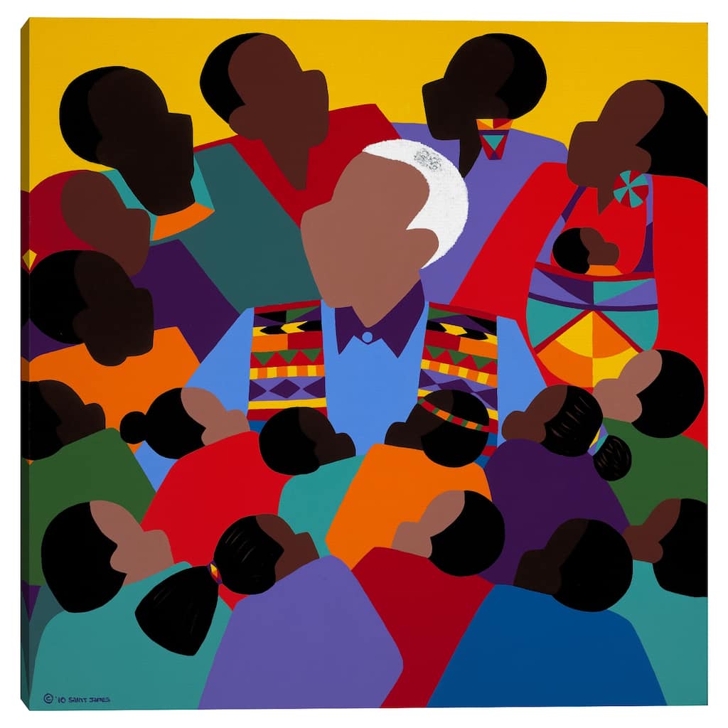 Madiba Mandela by Synthia SAINT JAMES Canvas Art Print