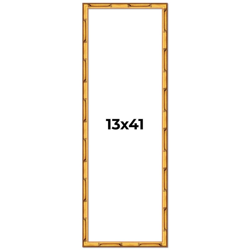 13x41 Frame Gold Bamboo Picture Frame Modern Photo Frame Includes UV Acrylic Shatter Guard Front Acid Free Foam Backing Board