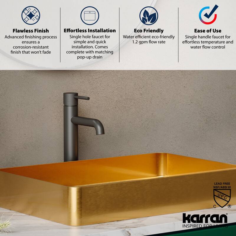 Karran USA KBF462 Tryst 1.2 GPM Vessel Single Hole Bathroom Faucet