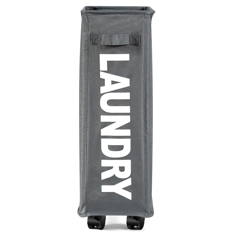 Gymax 21'' Slim Laundry Basket Hamper 10 Gallon Collapsible Waterproof