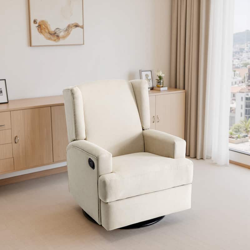 Swivel Wingback Glider Rocker Nursery Recliner Chair