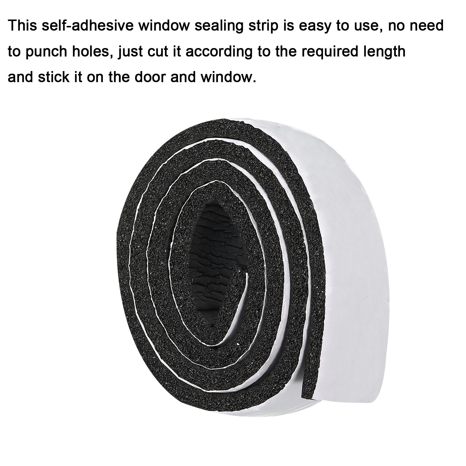 Foam Tape Self Adhesive 3.28 Ft 1.77x0.31 Door Seal Strip for